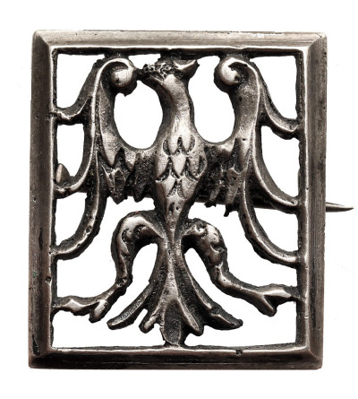 Silver brooch with an eagle, fineness 800