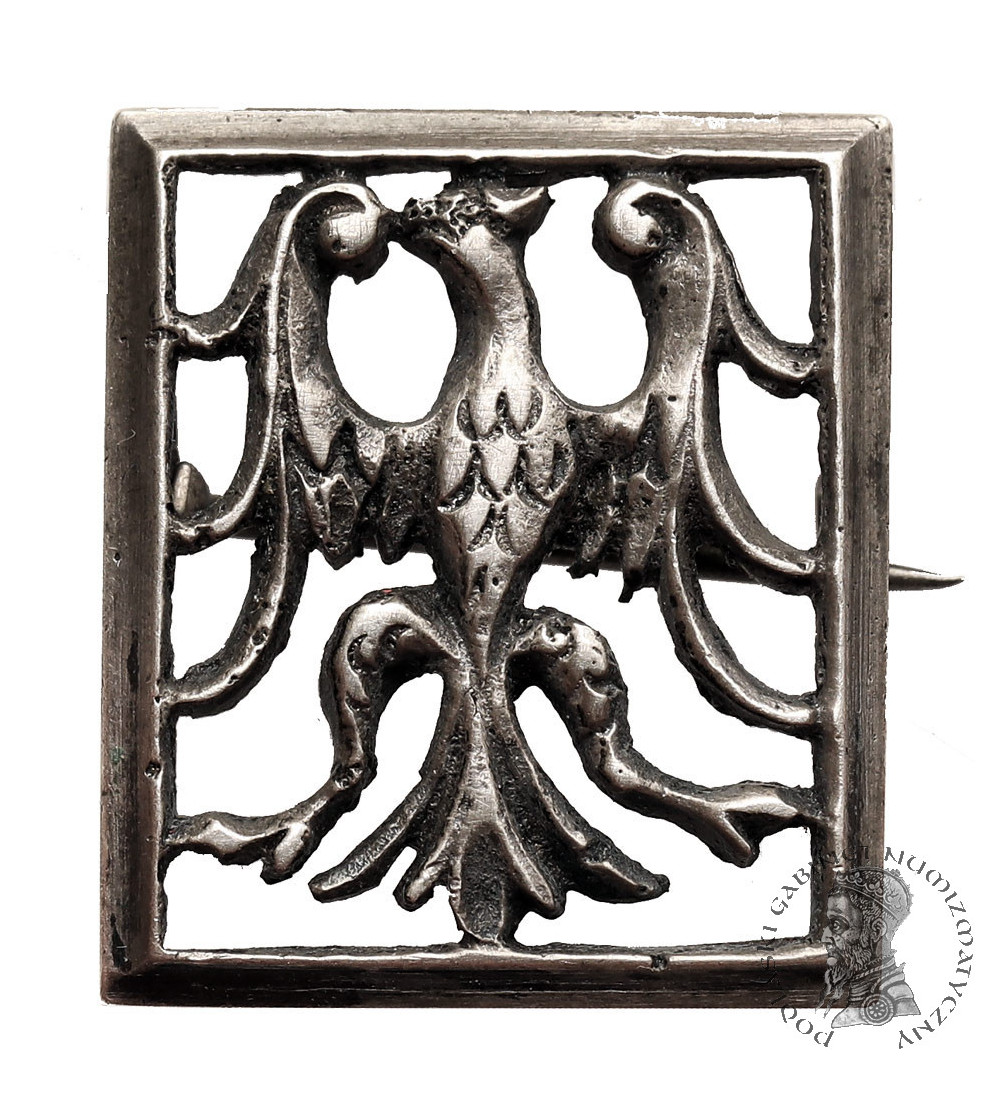 Silver brooch with an eagle, fineness 800