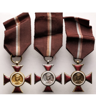 Polska, PRL (1952-1989). Zestaw 3 odznaczeń Krzyż ZSMP im. Janka Krasickiego