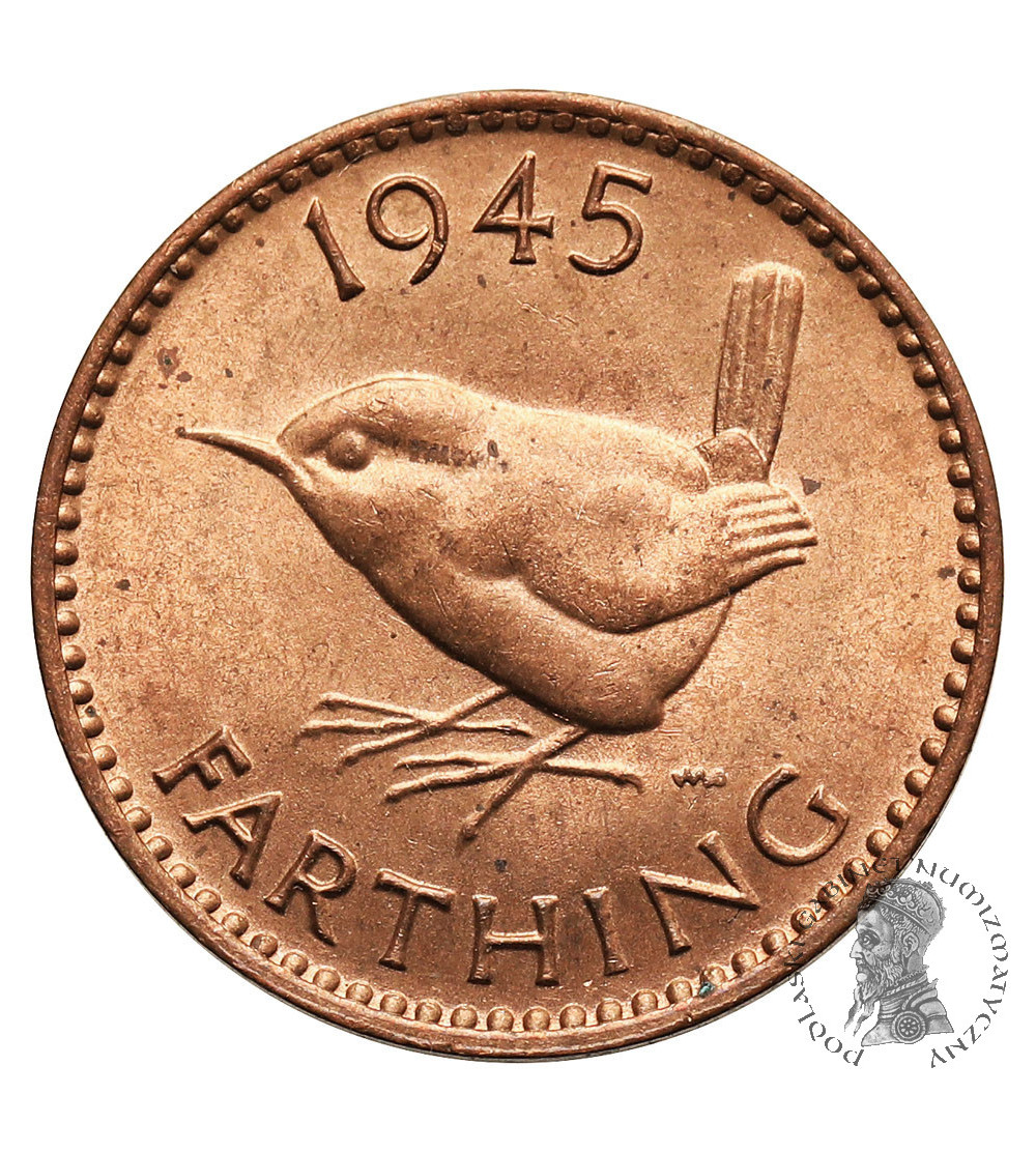 Wielka Brytania, Jerzy VI (1936-1952). Farthing 1945