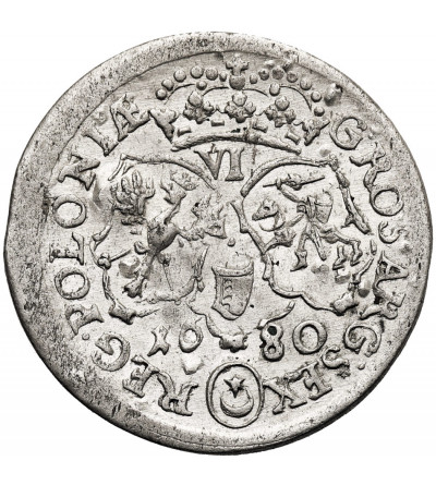 Poland. Jan III Sobieski 1674-1695. Szostak (6 Groschen) 1680 TLB, Bydgoszcz (Bromberg)
