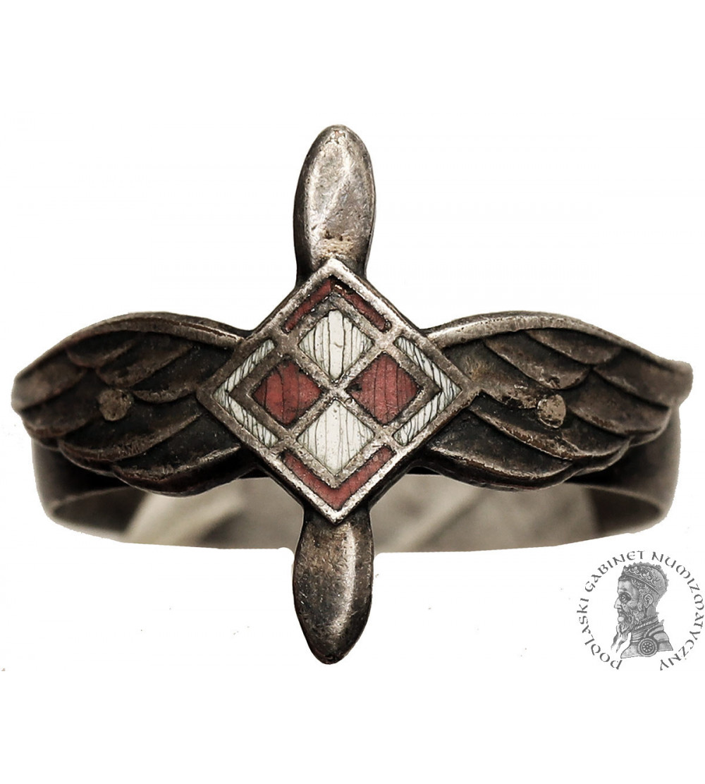 Poland, PRL (1952-1989), Polish People's Army. Ring/wedding band with Air Force Corps badge (Flying Personnel) - ,,Korpusówka"