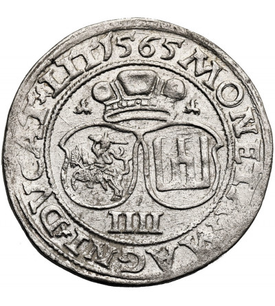 Polska / Litwa. Zygmunt II August 1545-1572. Czworak 1565, Wilno, L / LIT - duże cyfry daty