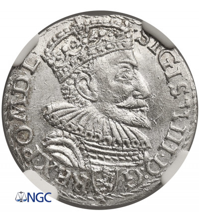 Poland. Zygmunt III Waza, 1587-1632. Trojak (3 Grosze) 1594, Malbork (Marienburg) mint - NGC UNC Details