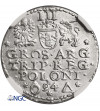 Poland. Zygmunt III Waza, 1587-1632. Trojak (3 Grosze) 1594, Malbork (Marienburg) mint - NGC UNC Details
