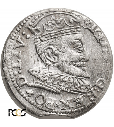 Poland. Zygmunt III Waza, 1587-1632. Trojak (3 Groschen) 1595, Riga mint - NGC MS 62