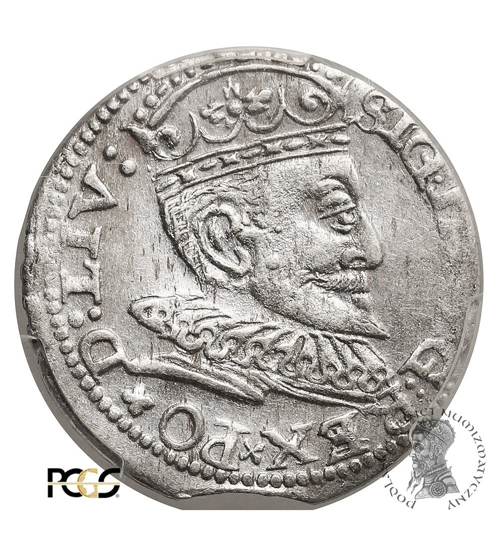 Poland. Zygmunt III Waza, 1587-1632. Trojak (3 Groschen) 1595, Riga mint - NGC MS 62