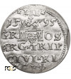Polska. Zygmunt III Waza, 1587-1632. Trojak (3 grosze) 1595, Ryga - NGC MS 62