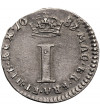 Anglia, Zjednoczone KRólestwo. James II, 1685-1688. Maundy 1 Penny, 1687 / 8, przebita ostatnia cyfra w dacie