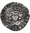 Anglia. Henryk VI, Lancaster, pierwsze panowanie 1422-1461. Grosz (Groat), ok. 1422-1427, mennica Calais, emisja z pierścieniami