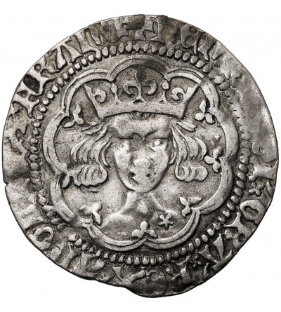Anglia. Henryk V, Lancaster, 1413-1422. Grosz (Groat), bez daty, Tower Londyn, gwiazda na piersi króla