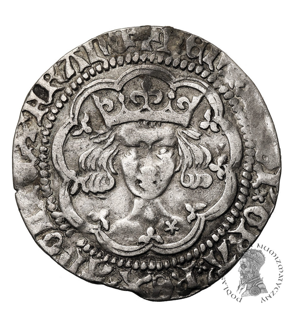 England, House of Lancaster. Henry V, 1413-1422. Groat, no date, Tower Mint Londyn, the star on the king's breast