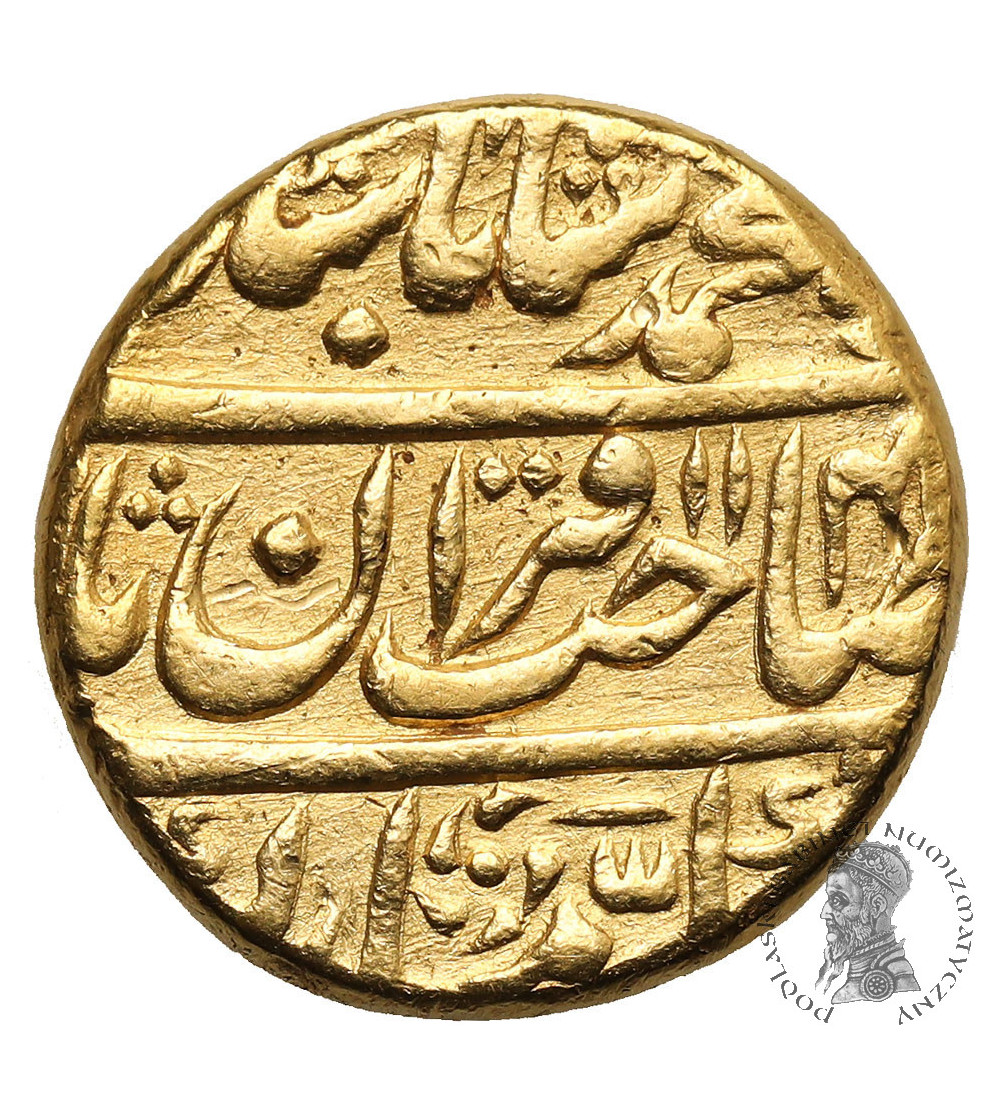 India. Mughal Empire. Muhammad Shah, 1719-1748 AD. Gold Mohur, AH 114? year 14 / 1731-1732 AD, Shahjahanabad (Delhi) India. Mughal Empire. Muhammad Shah, 1719-1748 AD. Gold Mohur, AH 114? year 14 / 1731-1732 AD, Shahjahanabad (Delhi)