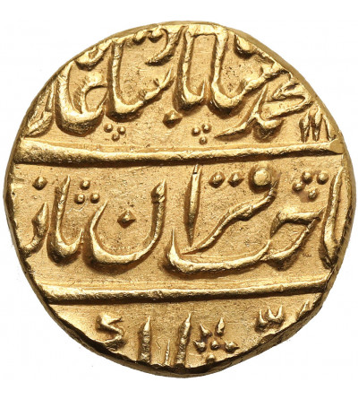 India. Mughal Empire. Muhammad Shah, 1719-1748 AD. Gold Mohur, AH 1138 year 7 / 1724-1726 AD, Shahjahanabad (Delhi)