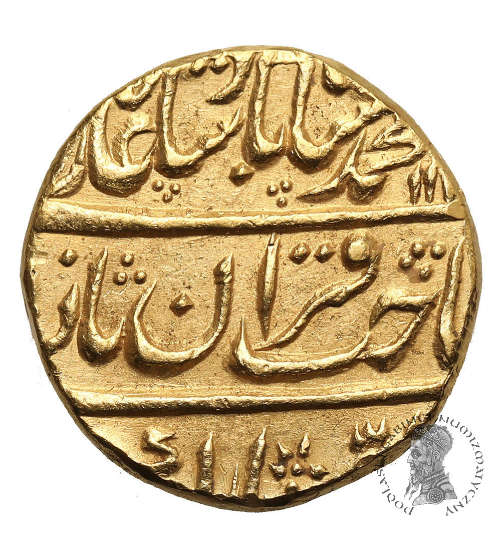 India. Mughal Empire. Muhammad Shah, 1719-1748 AD. Gold Mohur, AH 1138 year 7 / 1724-1726 AD, Shahjahanabad (Delhi)
