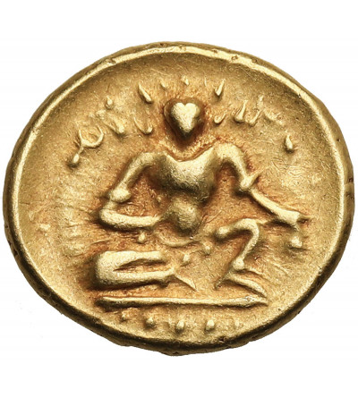 India. Vijayanagar Empire, Tuluva dynasty. Krishna Devaraya, 1509-1529 AD. 1/2 Pagoda, no date