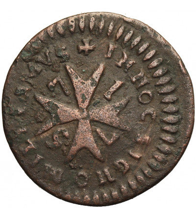 Malta (Sovereign Order). Emmanuel Pinto, 1741-1773. Cu Grano 1757