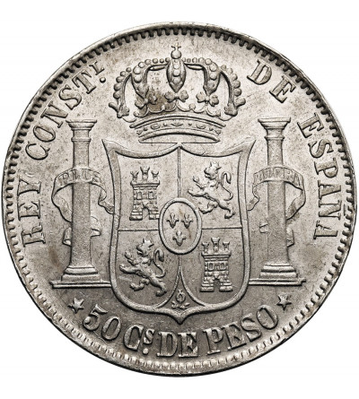 Filipiny, Alfons XII (1874-1885). 50 Centavos 1885