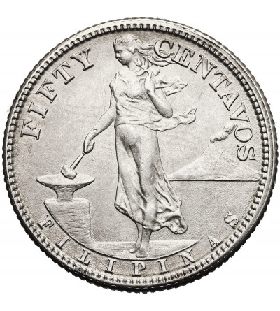 Philippines, US Administration. 50 Centavos 1918 S