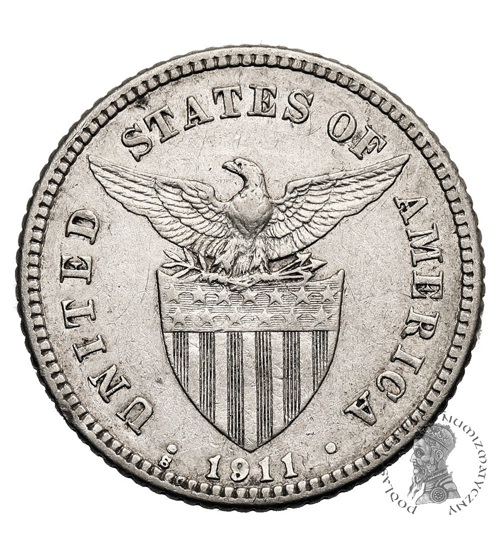 Philippines, US Administration. 20 Centavos 1911 S