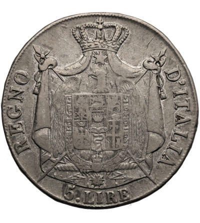Włochy, Napoleońskie Królestwo Włoch. Napoleon I (1805-1814). 5 Lire 1810 B, Bolonia
