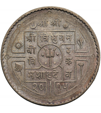 Nepal, Tribhuvana Bir Bikram, VS 1968-2007 / 1911-1950 AD. Rupia, VS 2005 / 1948 AD