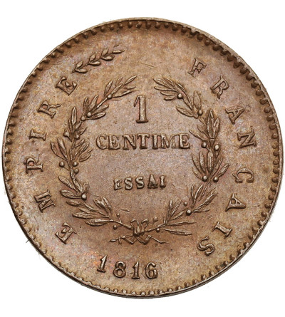 France, Napoleon II (1811-1832), pretender to the throne. ESSAI 1 Centime 1816 (1860), Brussels (Würden)