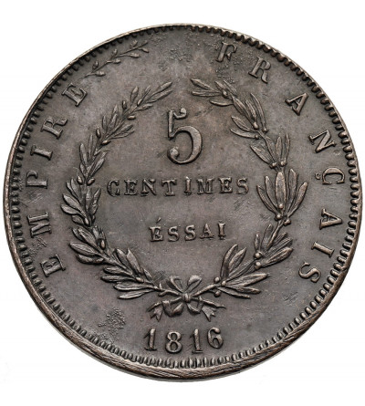 France, Napoleon II (1811-1832), pretender to the throne. ESSAI 5 Centimes 1816 ( 1860), Brussels (Würden)