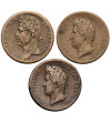 Francuskie Kolonie, Karol X (1824-1830) / Ludwik Filip I (1830-1848). Zestaw 3 x 5 Centimes 1829-1839 A