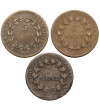 Francuskie Kolonie, Karol X (1824-1830) / Ludwik Filip I (1830-1848). Zestaw 3 x 5 Centimes 1829-1839 A
