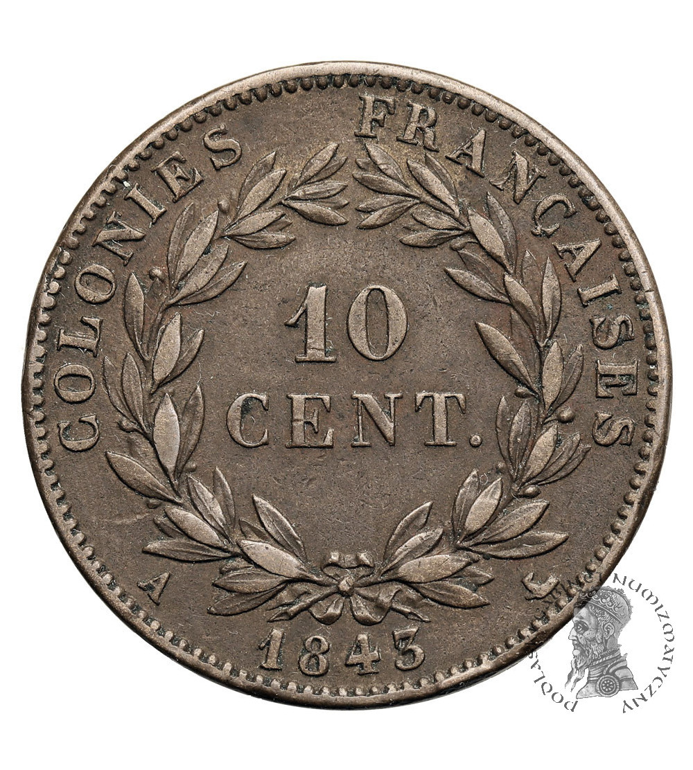 French Colonies, Louis Philippe I (1830-1848). 10 Centimes 1843 A, minted for Marquesas Islands