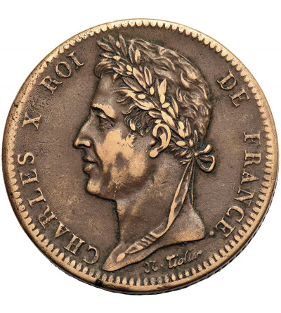 French Colonies, Charles X (1824-1830). 10 Centimes 1827 H, La Rochelle, for Martinique and Guadeloupe
