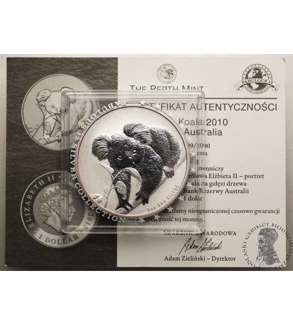 Australia, Elizabeth II (1952-2022). 1 Dollar 2010, Koala - Ag 1 Oz .999
