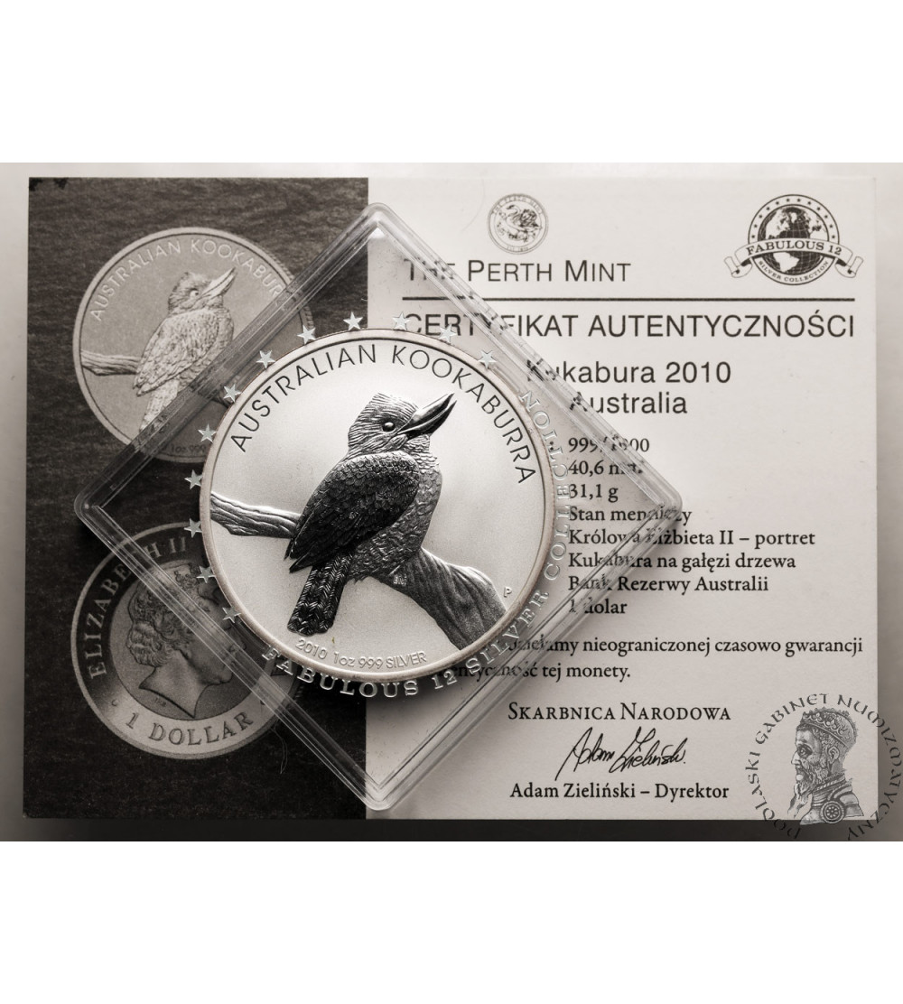 Australia, Elizabeth II (1952-2022). 1 Dollar 2010, Kookaburra - Ag 1 Oz .999