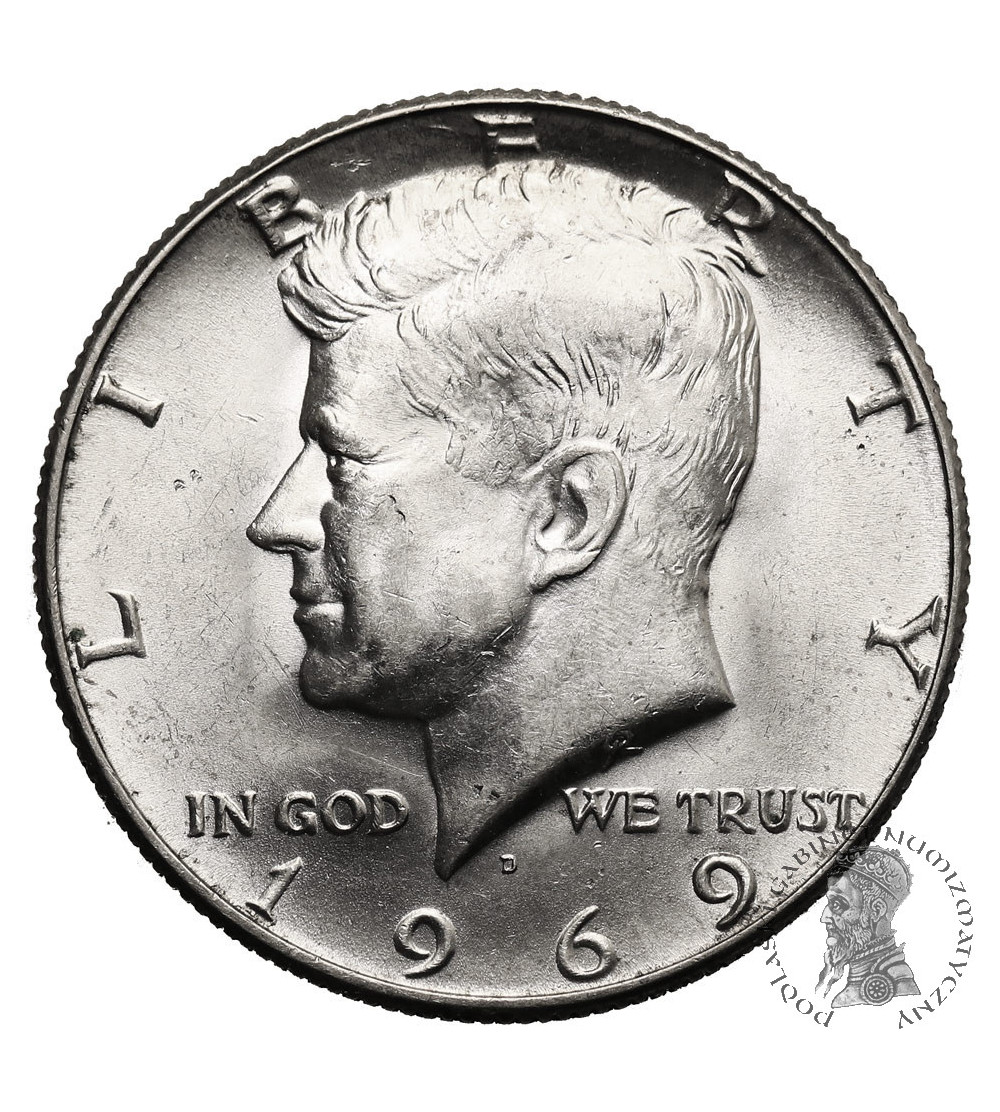 USA. 1/2 ,,Kennedy Half Dollar" 1969 D, Denver