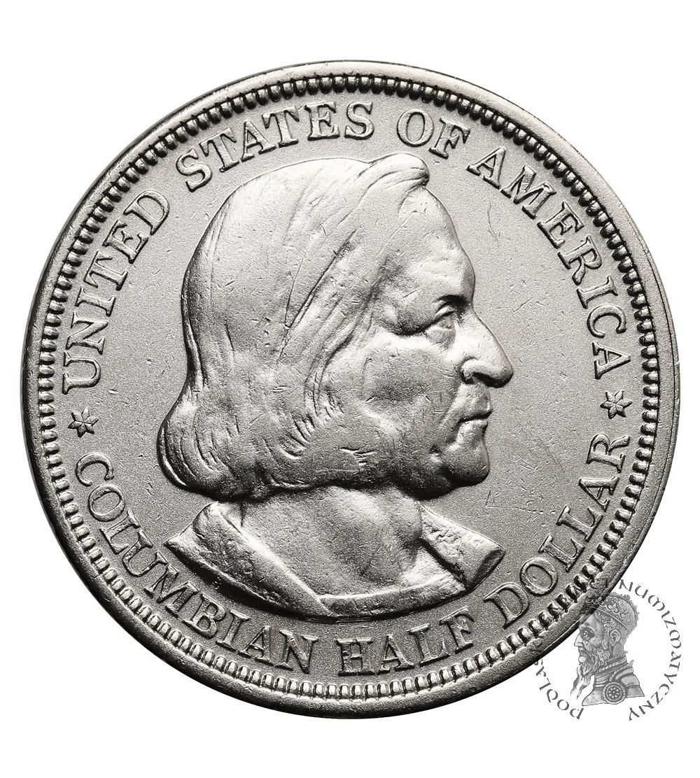 USA. 1/2 dolara 1893, Filadelfia, 400 Rocznica Odkrycia Ameryki 1492-1892, Wystawa Kolumbijska