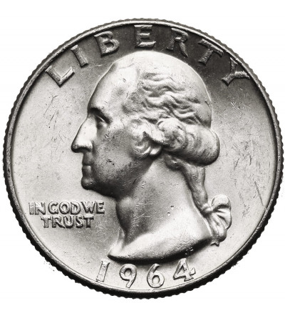 USA. 1/4 ,,Washington Silver Quarter" 1964, Filadelfia