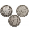 USA. Set of 3 x “Barber Half Dollar” 1908 O, 1909, 1912 D