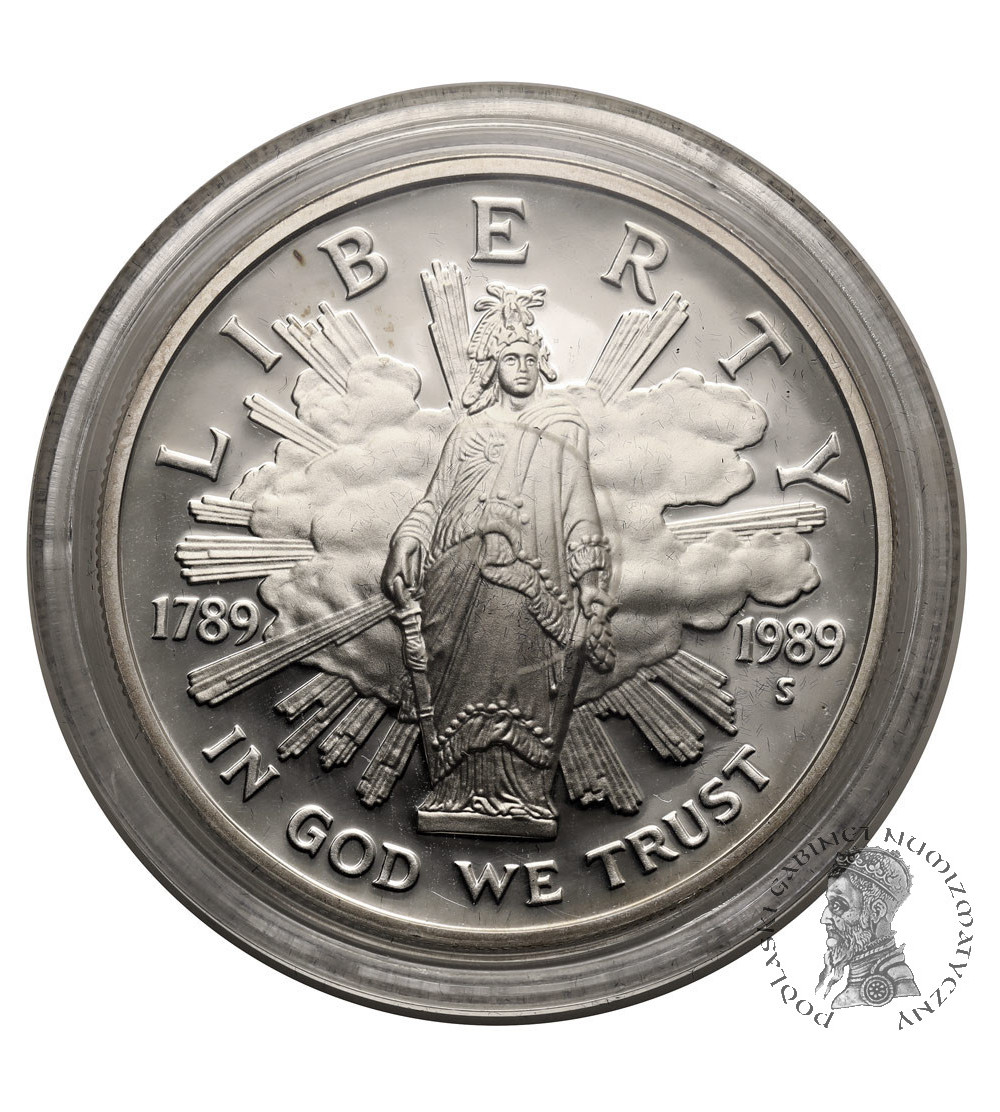 USA. 1 dolar 1989 S, San Francisco, 200 Rocznica Kongresu - Proof