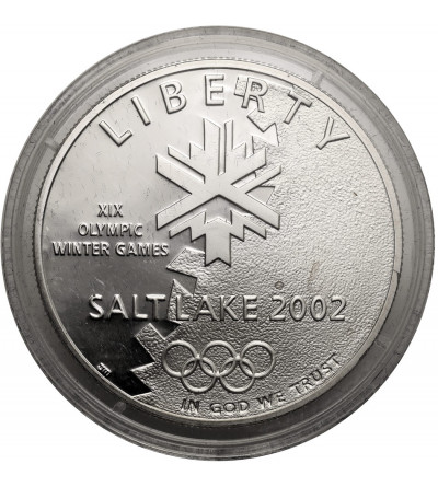 USA. 1 dolar 2002 P, Filadelfia, XIX Zimowe Igrzyska Olimpijskie w Salt Lake City - Proof