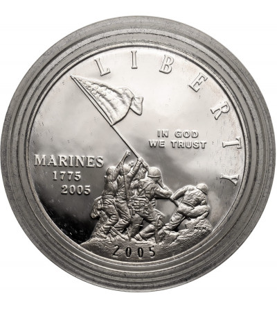 USA. 1 dolar 2005 P, Filadelfia, Korpus Piechoty Morskiej Stanów Zjednoczonych, 230 Rocznica - Proof