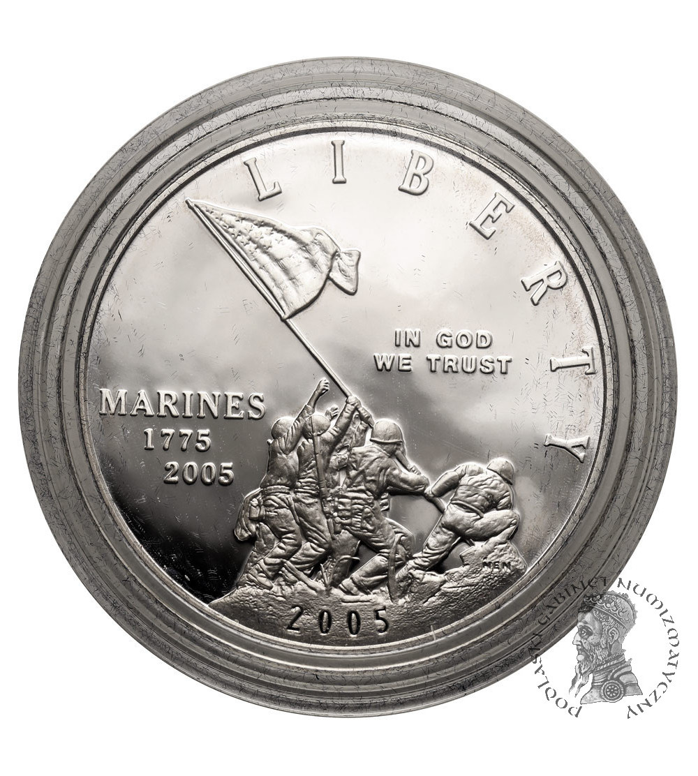 USA. 1 dolar 2005 P, Filadelfia, Korpus Piechoty Morskiej Stanów Zjednoczonych, 230 Rocznica - Proof USA. 1 dolar 2005 P, Filadelfia, Korpus Piechoty Morskiej Stanów Zjednoczonych, 230 Rocznica - Proof
