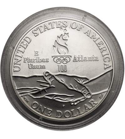 USA. 1 Dollar 1995 P, Philadelphia, XXVI Summer Olympic Games in Atlanta 1996, Track and Field - Proof