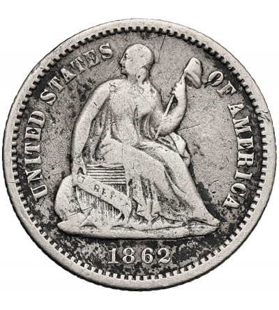 USA. 5 Cents / 1/2 Dime "Seated Liberty" 1862, Philadelphia