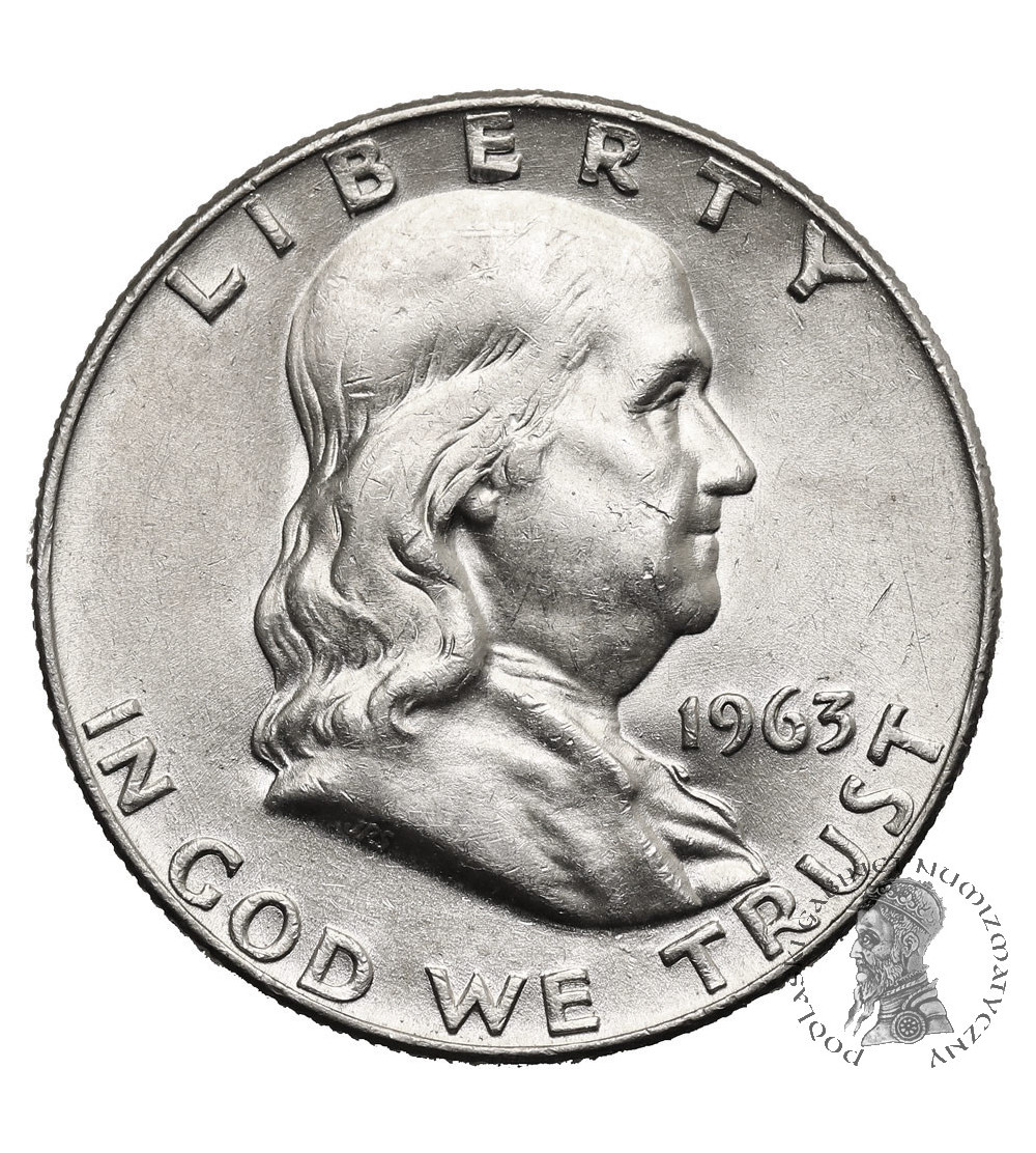 USA. 1/2 dolara 1963 D, Denver - ,,Franklin Half Dollar" USA. 1/2 dolara 1963 D, Denver - ,,Franklin Half Dollar"