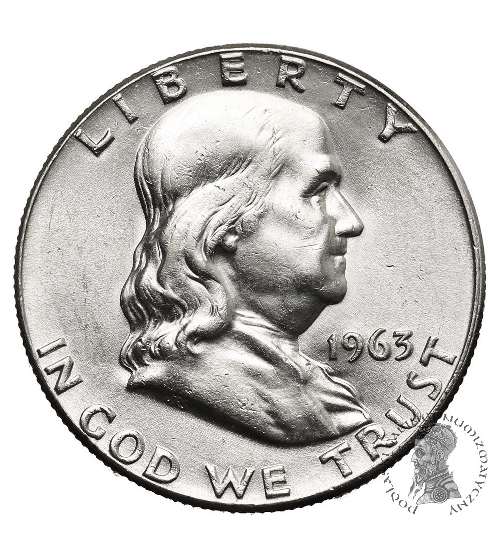USA. 1/2 dolara 1963, Filadelfia - ,,Franklin Half Dollar" USA. 1/2 dolara 1963, Filadelfia - ,,Franklin Half Dollar"