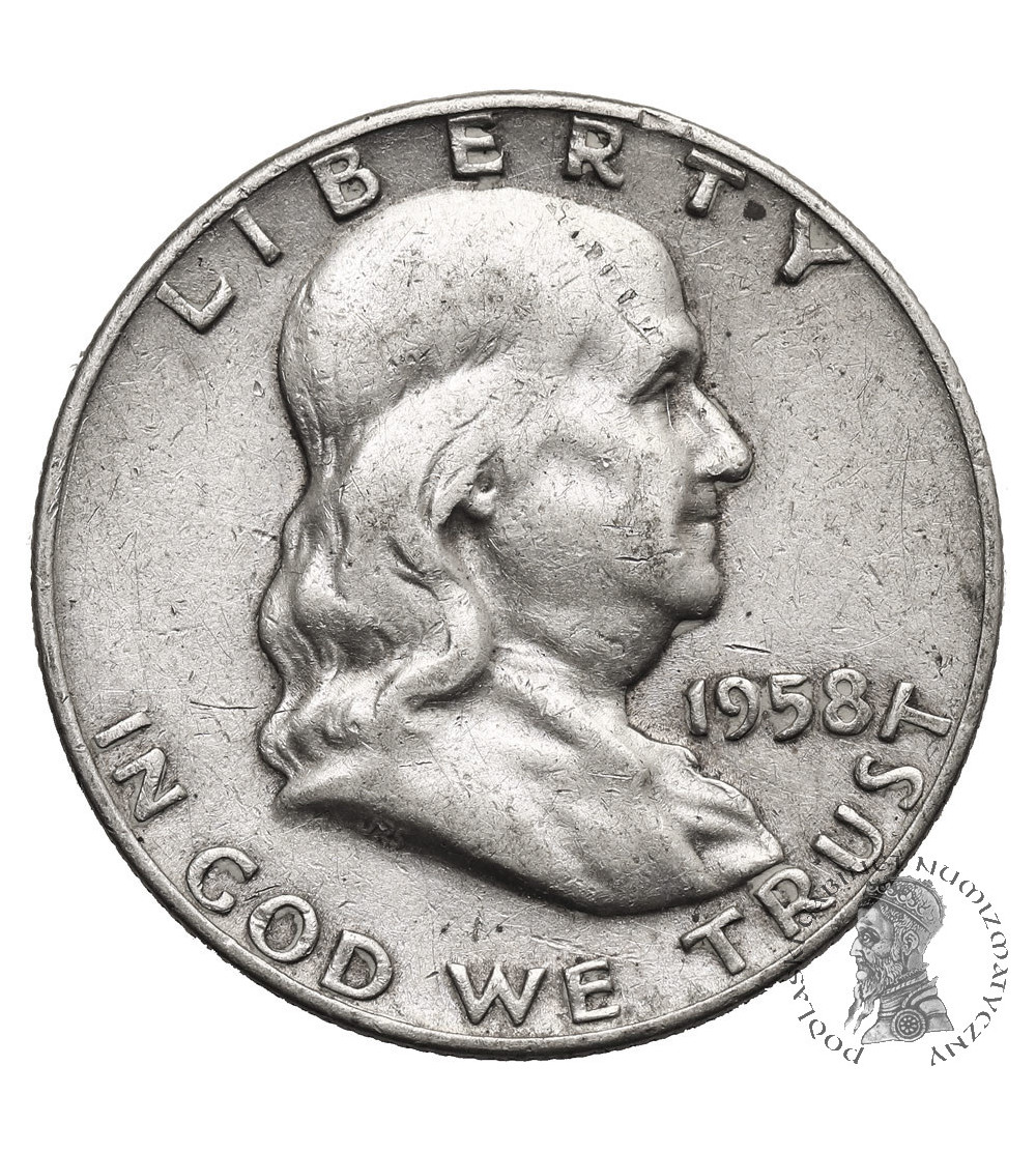 USA. 1/2 Dollar 1958 D, Denver - "Franklin Half Dollar" USA. 1/2 Dollar 1958 D, Denver - "Franklin Half Dollar"