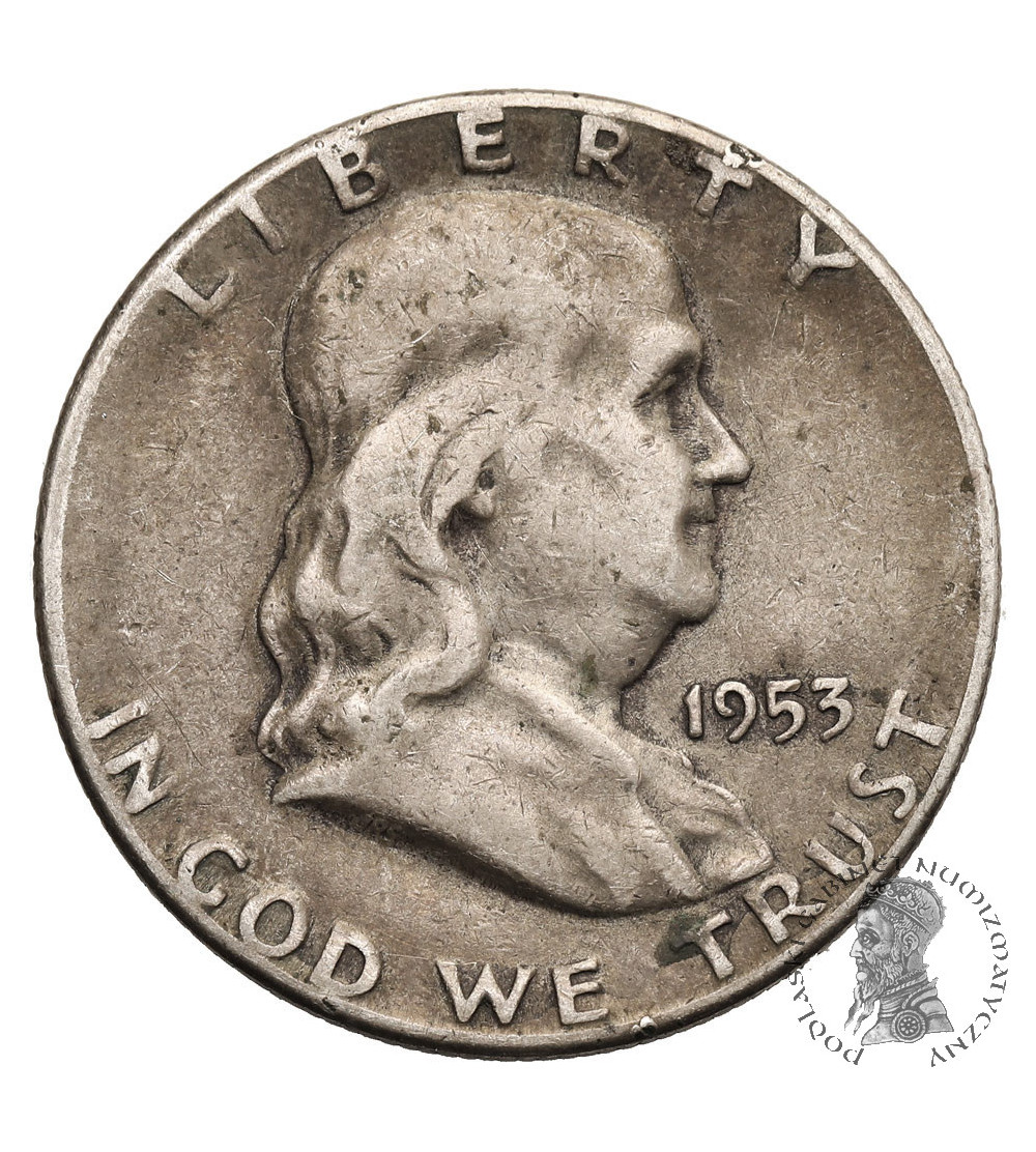 USA. 1/2 dolara 1953 S, San Francisco - ,,Franklin Half Dollar" USA. 1/2 dolara 1953 S, San Francisco - ,,Franklin Half Dollar"