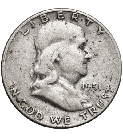 USA. 1/2 Dollar 1951 S, San Francisco - "Franklin Half Dollar"