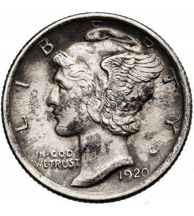 USA. 10 Cents “Mercury Dime” 1920, Philadelphia